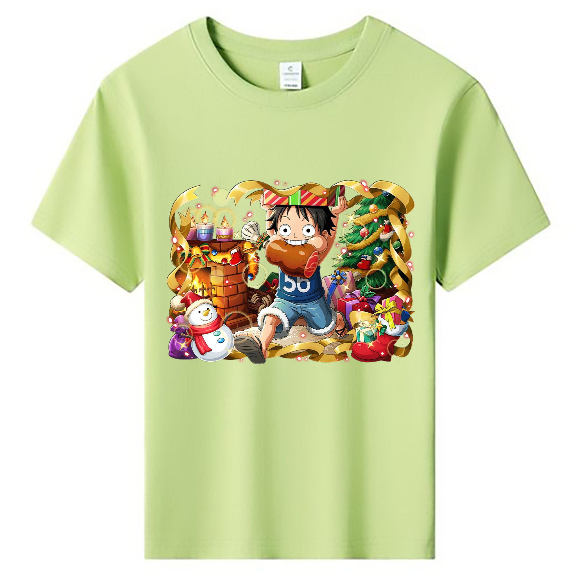 ワンピース モンキー・D・ルフィ ONE PIECE Monkey D. Luffy 綿100％キッズTシャツ（フロントプリント）